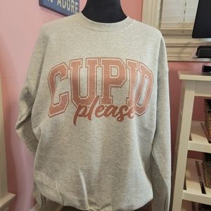 Cupid Please Valentine's Print Gildan Sweatshirt.